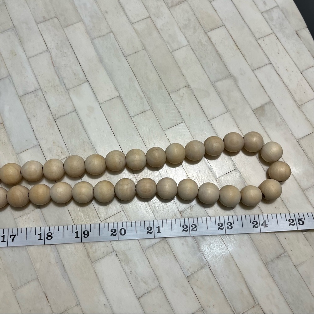 Natural Wooden Bead Decor, 50 inches Long - Picture 4 of 5